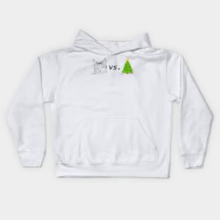 Cat vs. Christmas Tree Kids Hoodie